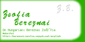 zsofia bereznai business card